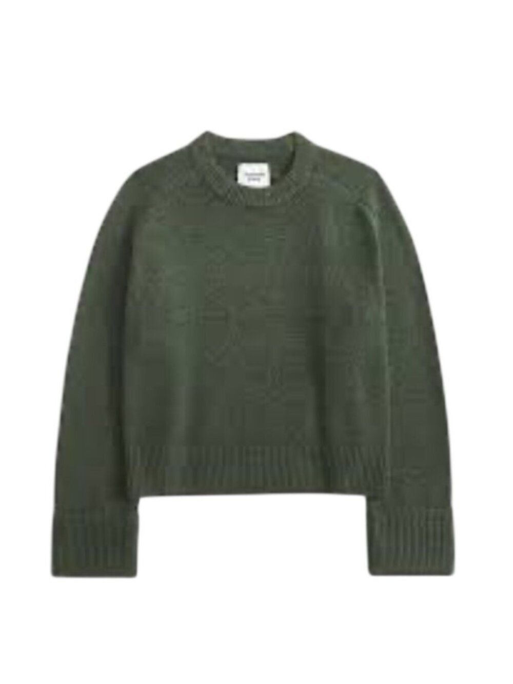 Abercrombie & Fitch Madeline Dog crew Green Crewneck sweater Size S Cotton Blend